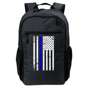 Police Blue Line American Flag Daily Commute Backpack