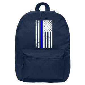 Police Blue Line American Flag 16 in Basic Backpack