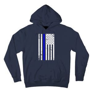 Police Blue Line American Flag Tall Hoodie