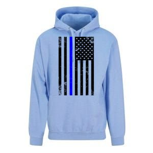 Police Blue Line American Flag Unisex Surf Hoodie