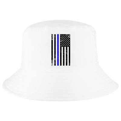 Police Blue Line American Flag Cool Comfort Performance Bucket Hat