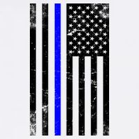 Police Blue Line American Flag Cooling Performance Crew T-Shirt