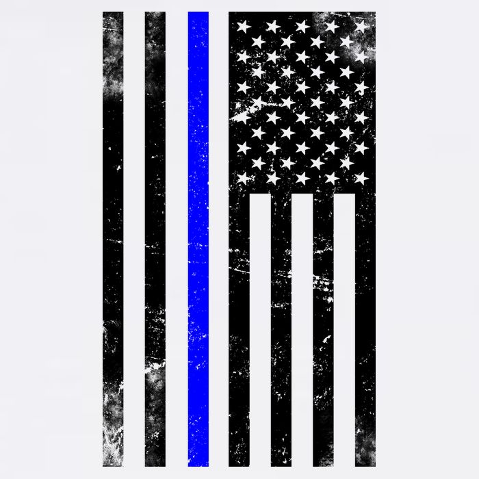 Police Blue Line American Flag Cooling Performance Crew T-Shirt
