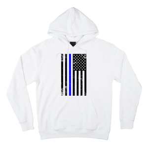 Police Blue Line American Flag Hoodie