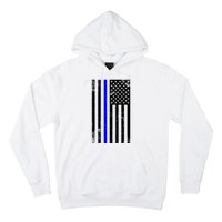 Police Blue Line American Flag Hoodie