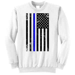 Police Blue Line American Flag Sweatshirt