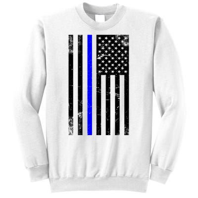 Police Blue Line American Flag Sweatshirt