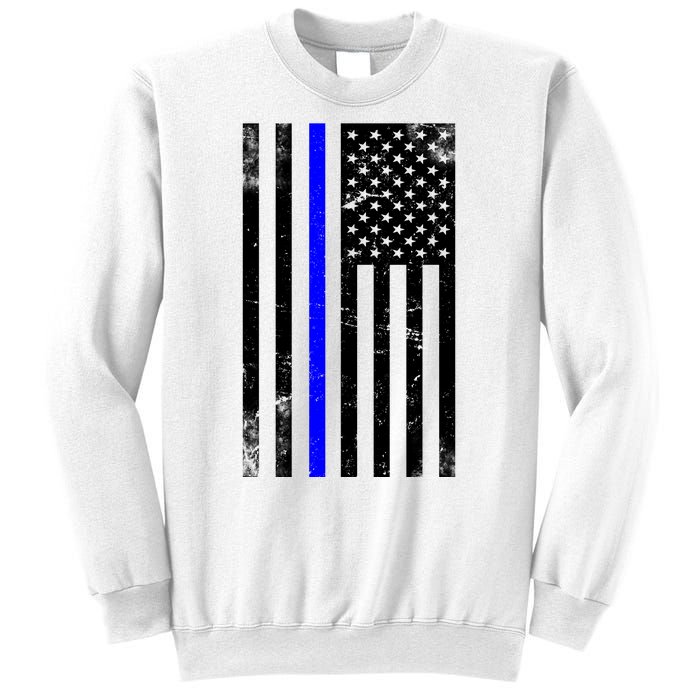 Police Blue Line American Flag Sweatshirt