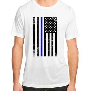 Police Blue Line American Flag Adult ChromaSoft Performance T-Shirt