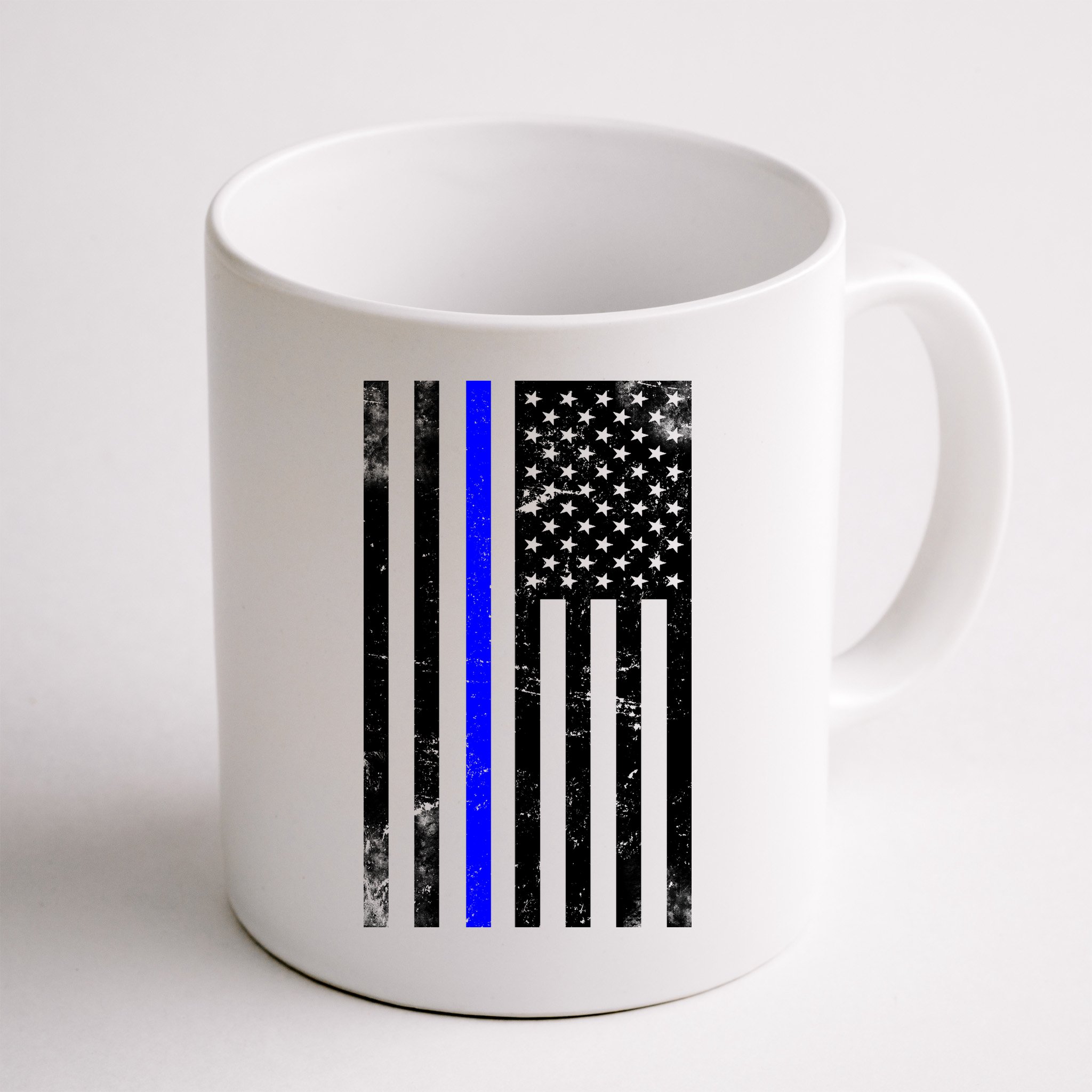 Police Blue Line American Flag Mug