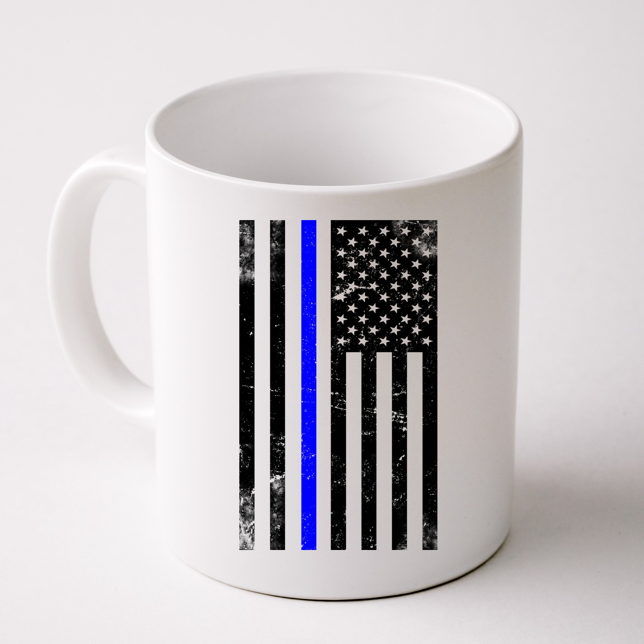 Police Blue Line American Flag Mug