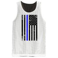 Police Blue Line American Flag Mesh Reversible Basketball Jersey Tank