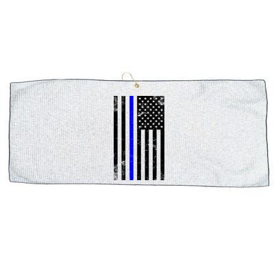 Police Blue Line American Flag Large Microfiber Waffle Golf Towel