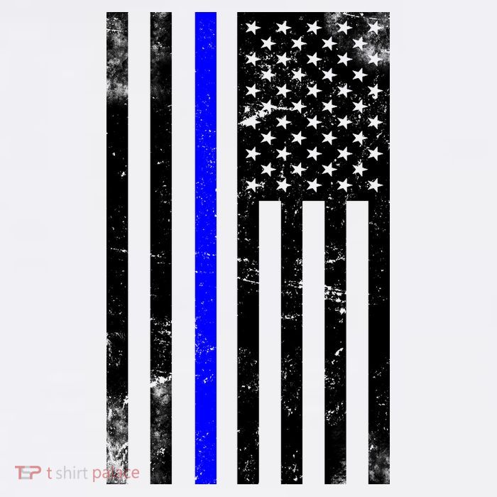 Police Blue Line American Flag Poster