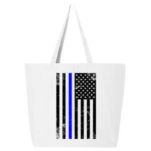 Police Blue Line American Flag 25L Jumbo Tote