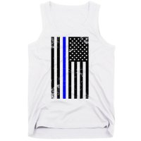 Police Blue Line American Flag Tank Top