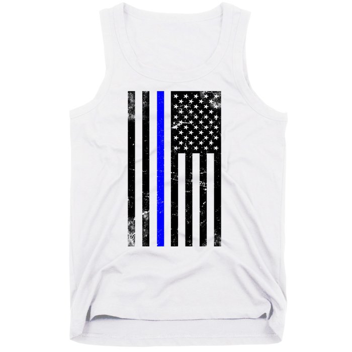 Police Blue Line American Flag Tank Top