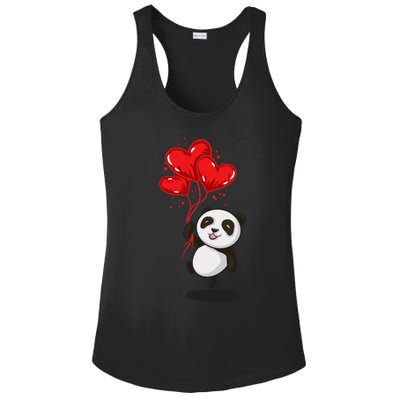 Panda Bear Love Valentines Day Gift Ladies PosiCharge Competitor Racerback Tank