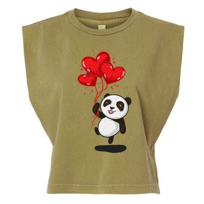 Panda Bear Love Valentines Day Gift Garment-Dyed Women's Muscle Tee