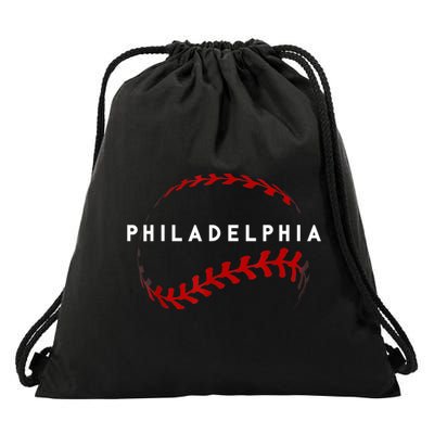 Philly Baseball Lovers Vintage Baseball Fans Drawstring Bag