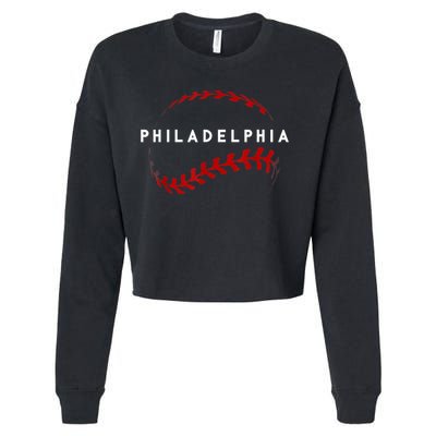 Philly Baseball Lovers Vintage Baseball Fans Cropped Pullover Crew