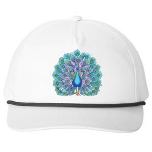 Peacock Bird Lover Illustration Snapback Five-Panel Rope Hat