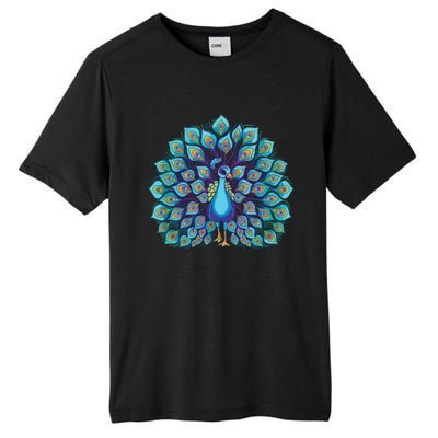 Peacock Bird Lover Illustration Tall Fusion ChromaSoft Performance T-Shirt