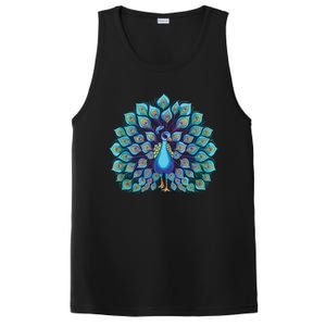 Peacock Bird Lover Illustration PosiCharge Competitor Tank