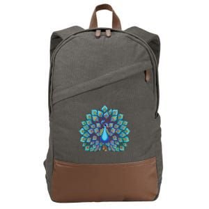 Peacock Bird Lover Illustration Cotton Canvas Backpack