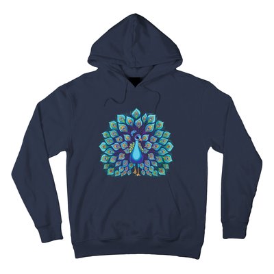 Peacock Bird Lover Illustration Hoodie