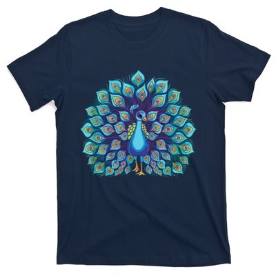 Peacock Bird Lover Illustration T-Shirt