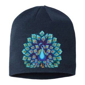 Peacock Bird Lover Illustration Sustainable Beanie