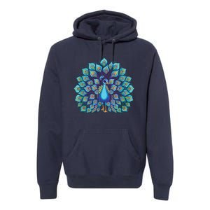 Peacock Bird Lover Illustration Premium Hoodie