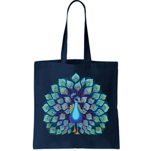 Peacock Bird Lover Illustration Tote Bag