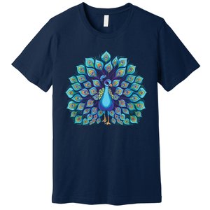 Peacock Bird Lover Illustration Premium T-Shirt