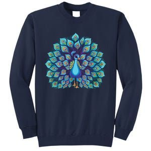 Peacock Bird Lover Illustration Tall Sweatshirt