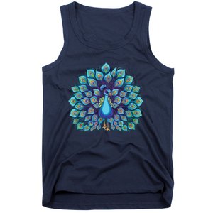 Peacock Bird Lover Illustration Tank Top