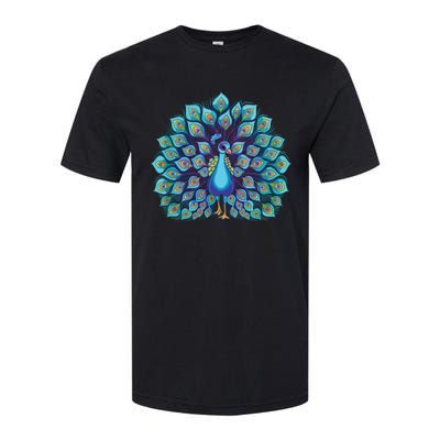 Peacock Bird Lover Illustration Softstyle® CVC T-Shirt