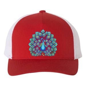 Peacock Bird Lover Illustration Yupoong Adult 5-Panel Trucker Hat