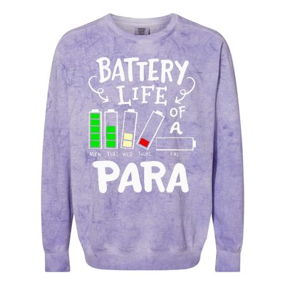 Para Battery Life Of A Para Colorblast Crewneck Sweatshirt