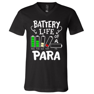 Para Battery Life Of A Para V-Neck T-Shirt