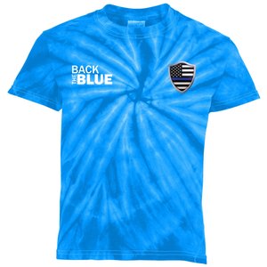 Police Blue Line Us Flag Police Shield Blue Lives Matter Gift Kids Tie-Dye T-Shirt