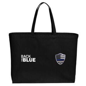 Police Blue Line Us Flag Police Shield Blue Lives Matter Gift Cotton Canvas Jumbo Tote