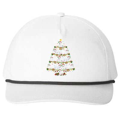 Polar Bear Lover Lights Xmas Santa Polar Bear Christmas Tree Funny Gift Snapback Five-Panel Rope Hat