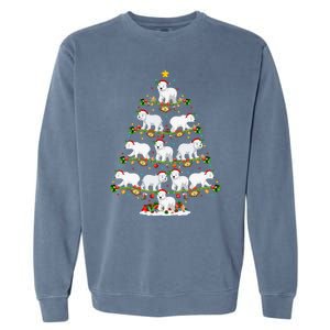 Polar Bear Lover Lights Xmas Santa Polar Bear Christmas Tree Funny Gift Garment-Dyed Sweatshirt