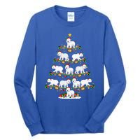 Polar Bear Lover Lights Xmas Santa Polar Bear Christmas Tree Funny Gift Tall Long Sleeve T-Shirt