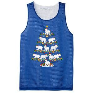 Polar Bear Lover Lights Xmas Santa Polar Bear Christmas Tree Funny Gift Mesh Reversible Basketball Jersey Tank