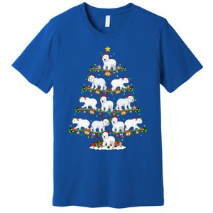 Polar Bear Lover Lights Xmas Santa Polar Bear Christmas Tree Funny Gift Premium T-Shirt