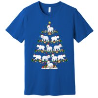 Polar Bear Lover Lights Xmas Santa Polar Bear Christmas Tree Funny Gift Premium T-Shirt