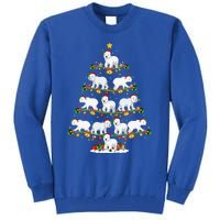 Polar Bear Lover Lights Xmas Santa Polar Bear Christmas Tree Funny Gift Tall Sweatshirt